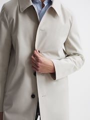 Reiss Stone Perrin Coat With Removable Zip Neck Insert - Image 6 of 6