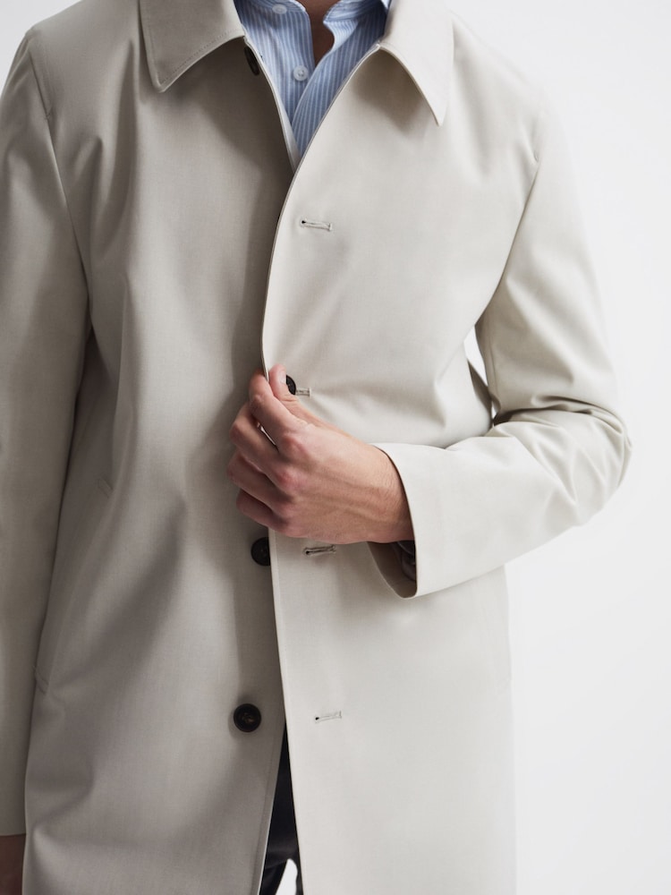 Reiss Stone Perrin Coat With Removable Zip Neck Insert - Image 6 of 6