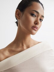 Reiss Cream Gracey Off Shoulder Wool Top - Image 6 of 6