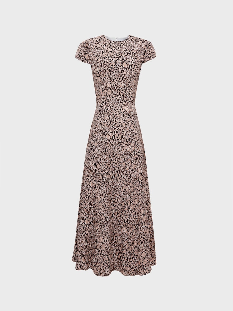 Reiss Brown Livia Cut Out Back Midi Dress - Image 2 of 7