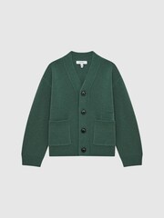 Reiss Pine Green Chile Junior Wool Blend Cardigan - Image 2 of 7