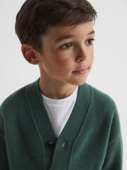 Reiss Pine Green Chile Junior Wool Blend Cardigan - Image 4 of 7