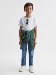 Reiss Pine Green Chile Junior Wool Blend Cardigan - Image 6 of 7