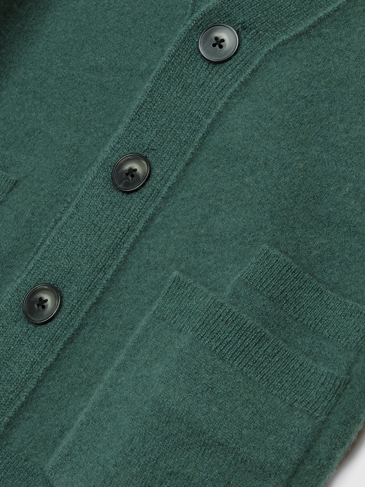 Reiss Pine Green Chile Junior Wool Blend Cardigan - Image 7 of 7