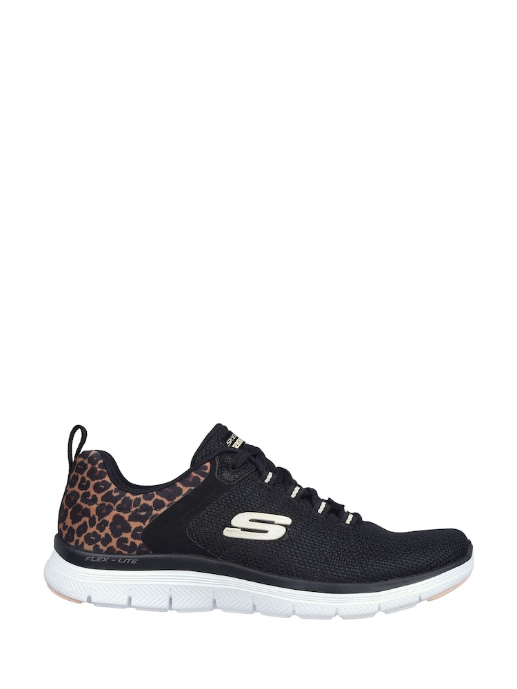 Skechers Black Flex Appeal 4.0 Wild Ballad Trainers - Image 1 of 3