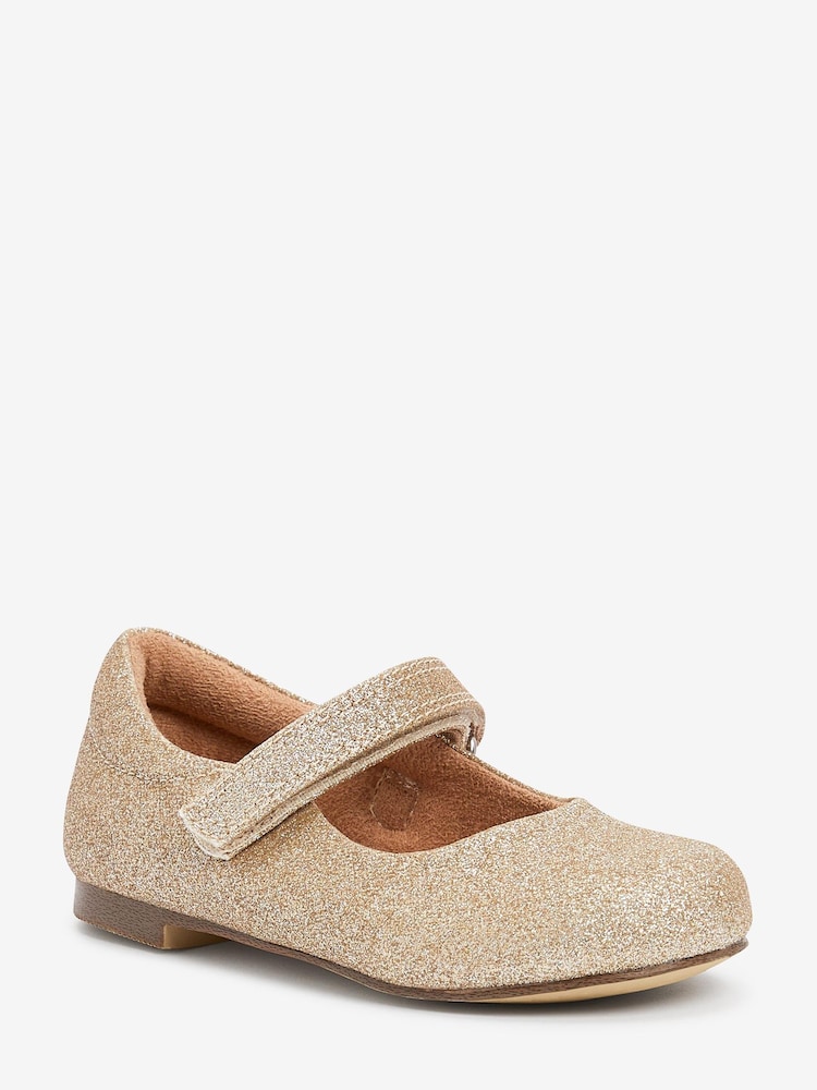 Gold Glitter Standard Fit (F) Mary Jane Occasion Shoes - Image 2 of 4 Gold Glitter Standard Fit (F) Mary Jane Occasion Shoes - Image 2 of 4