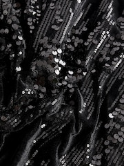 Black Sequin Velvet Mini Skirt - Image 6 of 6