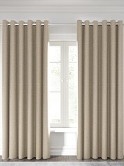Nalu Nicole Scherzinger Natural Kalo Textured Fully Lined Eyelet Curtains - Image 1 of 4