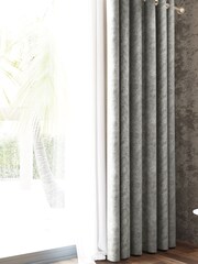 Nalu Nicole Scherzinger Silver Hana Textured Fully Lined Eyelet Curtains - Image 2 of 4