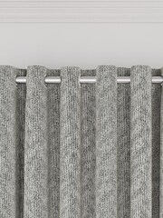 Nalu Nicole Scherzinger Silver Hana Textured Fully Lined Eyelet Curtains - Image 3 of 4