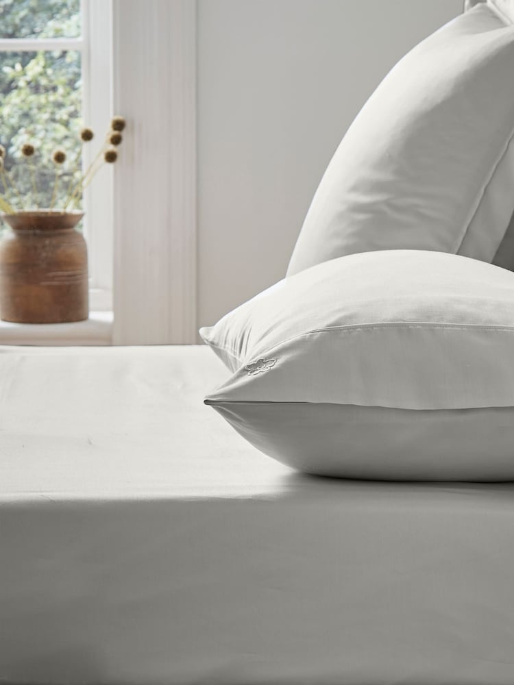 Ted Baker Silver Silky Smooth Plain Dye 250 Thread Count 100% Cotton Fitted Sheet - Image 1 of 3 Ted Baker Silver Silky Smooth Plain Dye 250 Thread Count 100% Cotton Fitted Sheet - Image 1 of 3