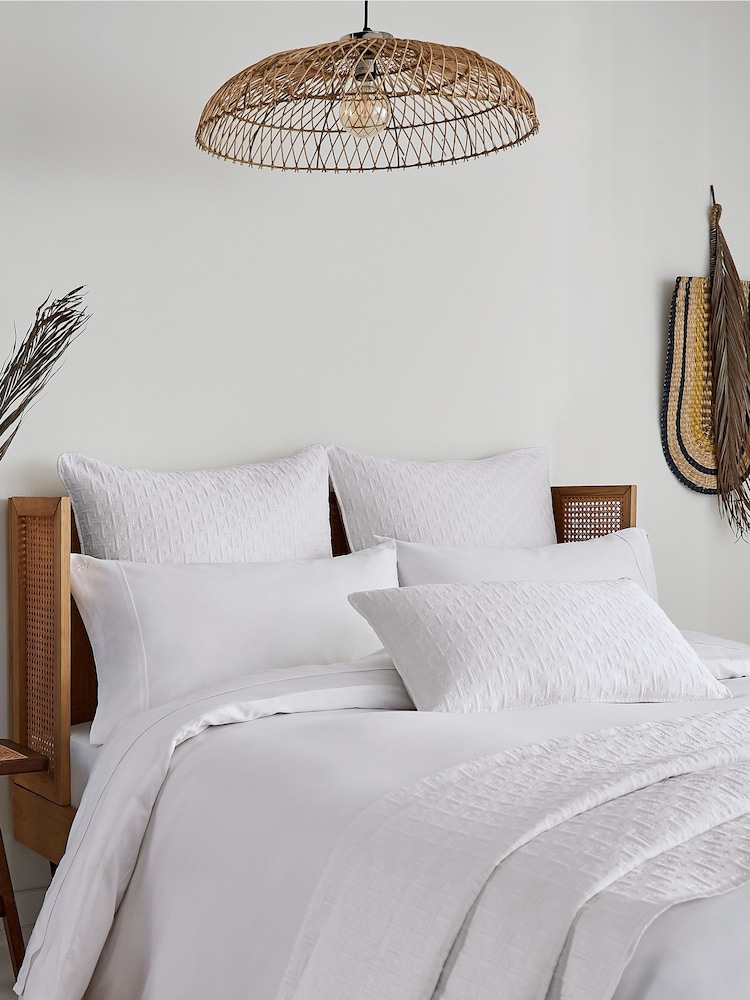 Ted Baker White Silky Smooth Plain Dye 250 Thread Count 100% Cotton Pillowcase - Image 1 of 3