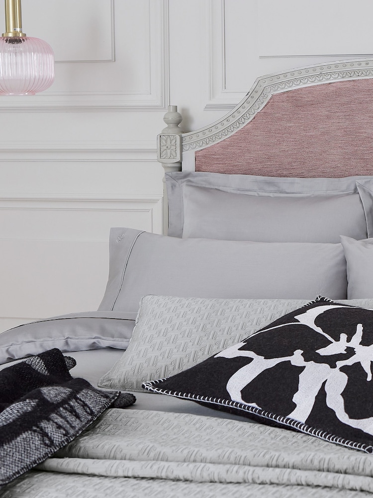 Ted Baker Silver Silky Smooth Plain Dye 250 Thread Count 100% Cotton Pillowcase - Image 1 of 2