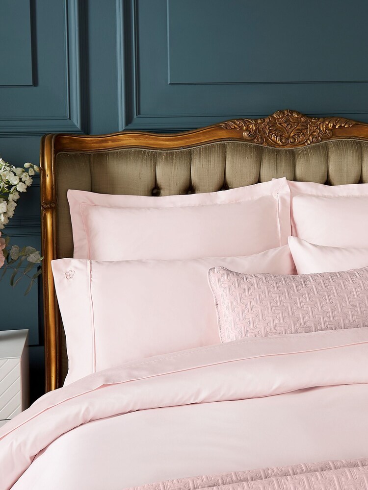 Ted Baker Pink Silky Smooth Plain Dye 250 Thread Count 100% Cotton Pillowcase - Image 1 of 2