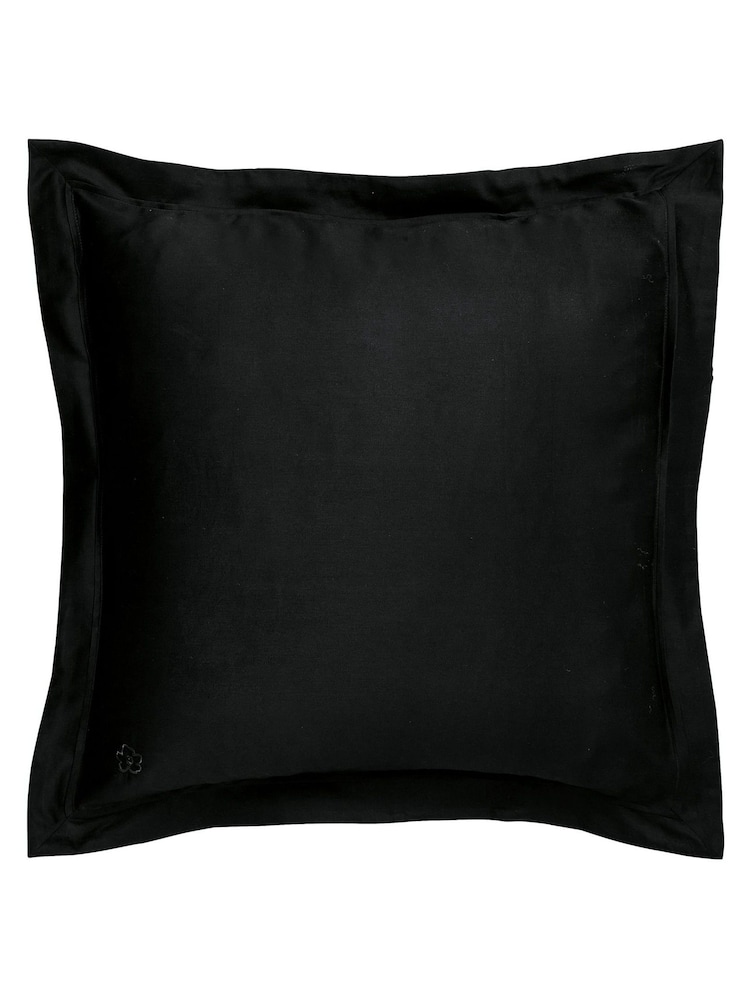 Ted Baker Black Silky Smooth Plain Dye 250 Thread Count 100% Cotton Pillowcase - Image 2 of 2
