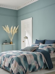 Harlequin Blue Oscillation 200 Thread Count Cotton Sateen Oxford Pillowcase - Image 2 of 4