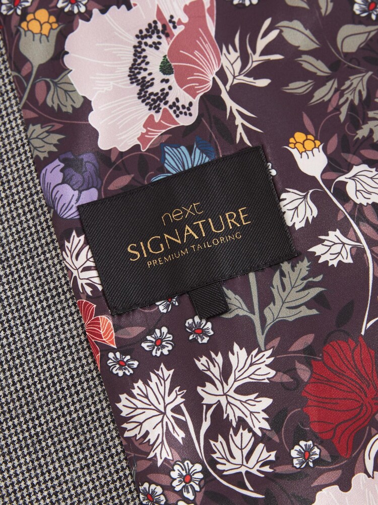 Gris - costume Signature Empire Mills 100 % laine avec pied-de-poule : gilet - Image 7 of 10