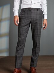 Grey Slim Fit Signature TG Di Fabio Wool Rich Check Suit: Trousers - Image 1 of 9