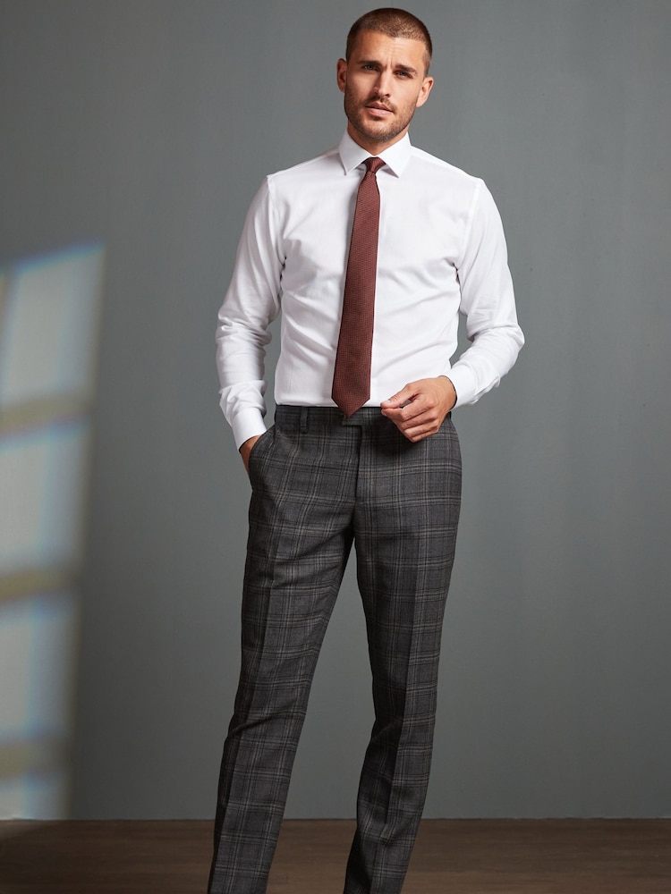 Grey Slim Fit Signature TG Di Fabio Wool Rich Check Suit: Trousers - Image 2 of 9