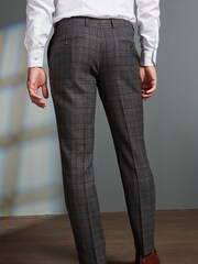 Grey Slim Fit Signature TG Di Fabio Wool Rich Check Suit: Trousers - Image 3 of 9