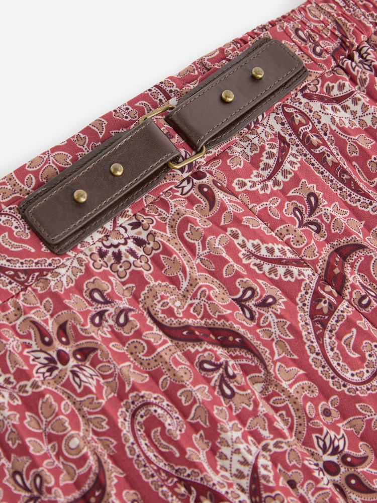 Pink Paisley Mini Chiffon Skirt - Image 7 of 7