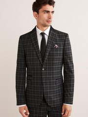 Charcoal Grey Check Suit: Jacket - Image 1 of 1