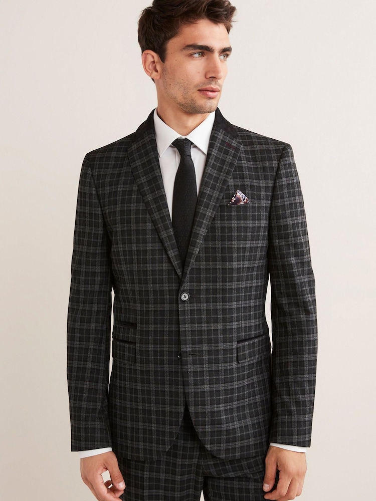 Charcoal Grey Check Suit: Jacket - Image 1 of 1 Charcoal Grey Check Suit: Jacket - Image 1 of 1