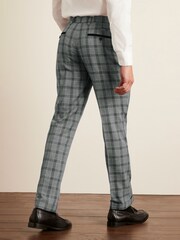 Light Grey Slim Fit Check Suit: Trousers - Image 3 of 8