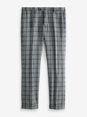 Light Grey Slim Fit Check Suit: Trousers - Image 8 of 8