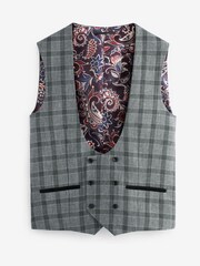 Light Grey Check Suit Waistcoat - Image 5 of 8