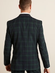 Blue Slim Fit Check Suit: Jacket - Image 3 of 11