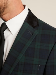 Blue Slim Fit Check Suit: Jacket - Image 5 of 11