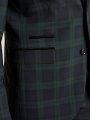 Blue Slim Fit Check Suit: Jacket - Image 6 of 11