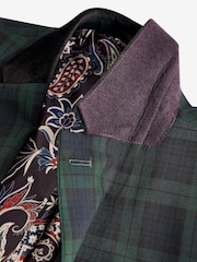 Blue Slim Fit Check Suit: Jacket - Image 8 of 11