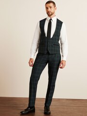 Niebieski - Garnitur w kratę: kamizelka - Obraz 2 z 8