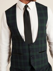 Niebieski - Garnitur w kratę: kamizelka - Obraz 3 z 8