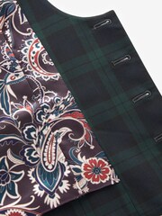 Niebieski - Garnitur w kratę: kamizelka - Obraz 8 z 8