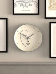 Jones Clocks Silver Silver Olivia Minimal Line Art Wall Clock - Image 1 of 4