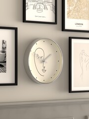 Jones Clocks Silver Silver Olivia Minimal Line Art Wall Clock - Image 2 of 4