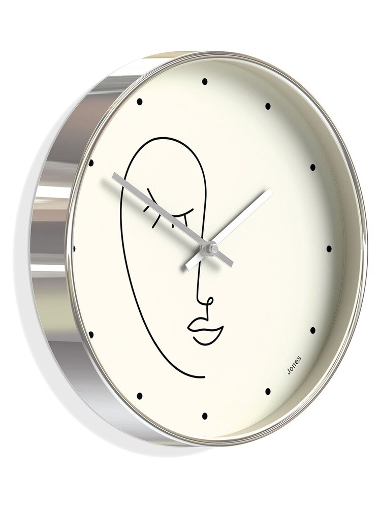 Jones Clocks Silver Silver Olivia Minimal Line Art Wall Clock - Image 4 of 4