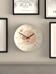 Jones Clocks Grey Grey Minimal Line Art Wall Clock - Image 1 of 4
