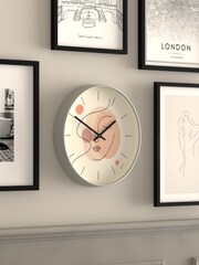 Jones Clocks Grey Grey Minimal Line Art Wall Clock - Image 2 of 4