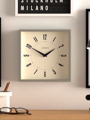 Jones Clocks Grey Grey Box Square Wall Clock - Image 1 of 4