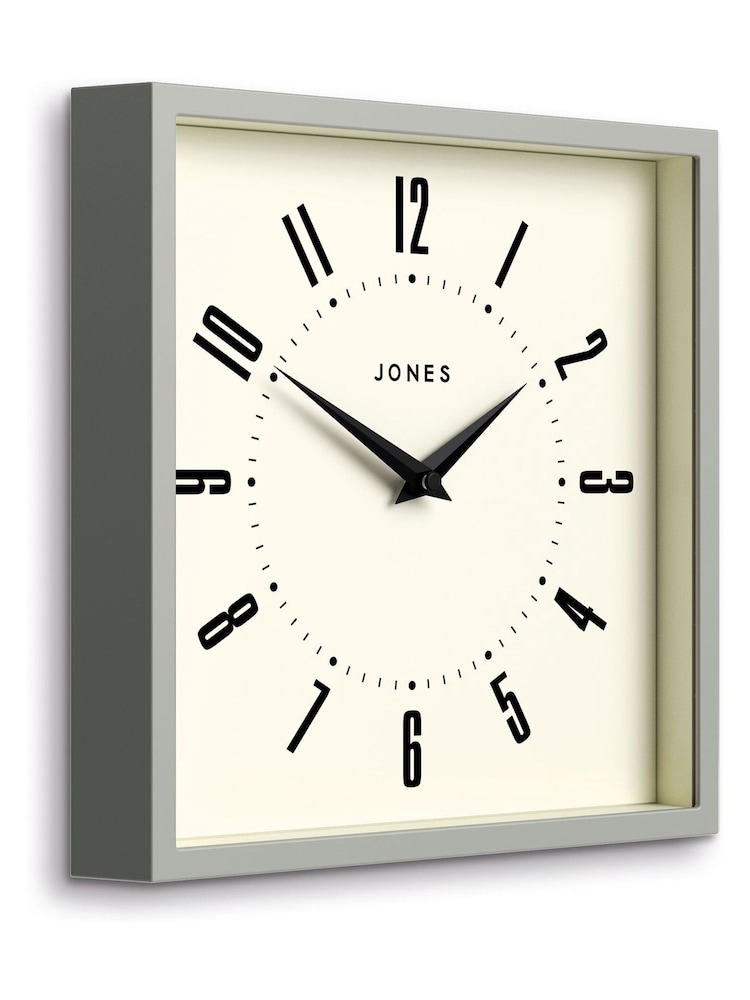 Jones Clocks Grey Grey Box Square Wall Clock - Image 4 of 4