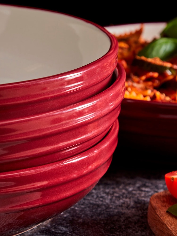 Tower Set of 4 Red Foundry Pasta Bowls - Image 1 of 8
