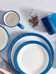 Tower 16 Piece Blue Foundry Dinner Set - Image 1 of 3