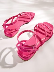 Pink Forever Comfort® Stud Sandals with Ankle Strap - Image 6 of 8