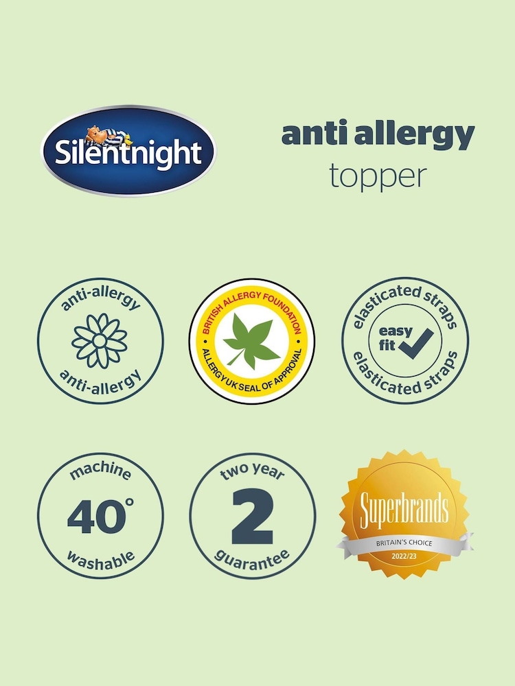 Silentnight White Anti Allergy Mattress Topper - Image 11 of 11