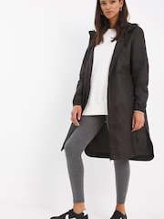 Simply Be Black Longline Packaway Trench Jacket - Image 3 of 4