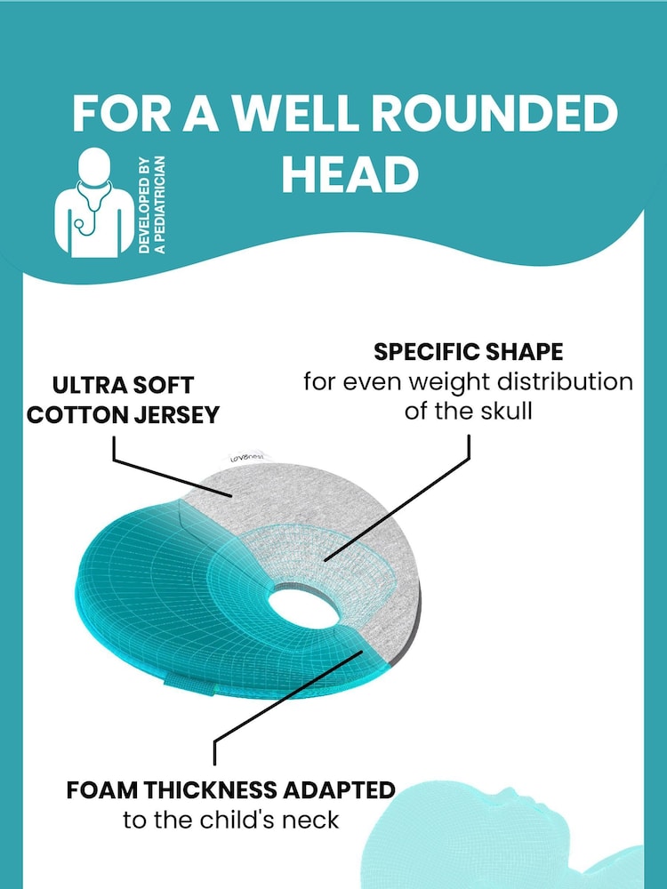 Babymoov Lovenest Cotton Anti Flat Head Baby Pillow - Image 5 of 5 Babymoov Lovenest Cotton Anti Flat Head Baby Pillow - Image 5 of 5